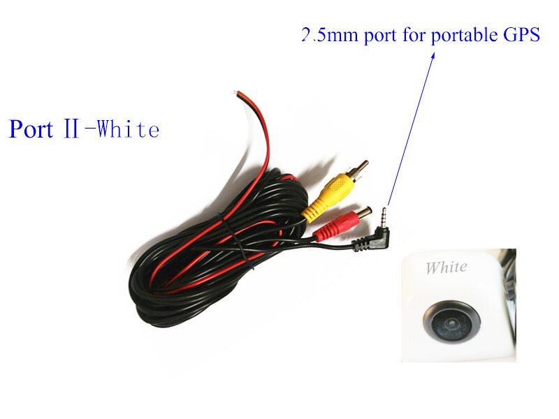 Wired Universal HD CCD Car Rear view Backup Reverse Parking Camera Black Chromed White Silver Camera 170 degrees: Portable GPS White