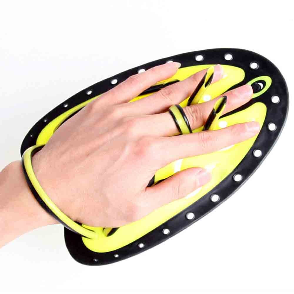 Palas de Entrenamiento de natación profesionales ajustables, aletas de mano, de silicona, hechas a mano, guantes de buceo, palas planas