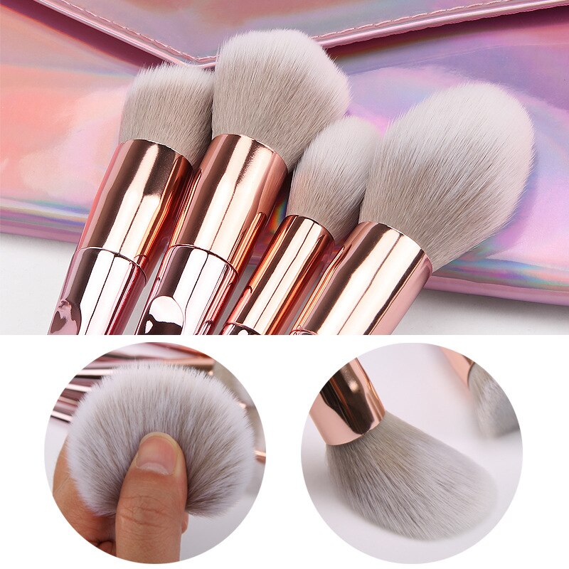 10 stk rose guld makeup børster sæt til foundation løs pudder blush øjenskygge skønhedsværktøjer ansigtsmakeup børste