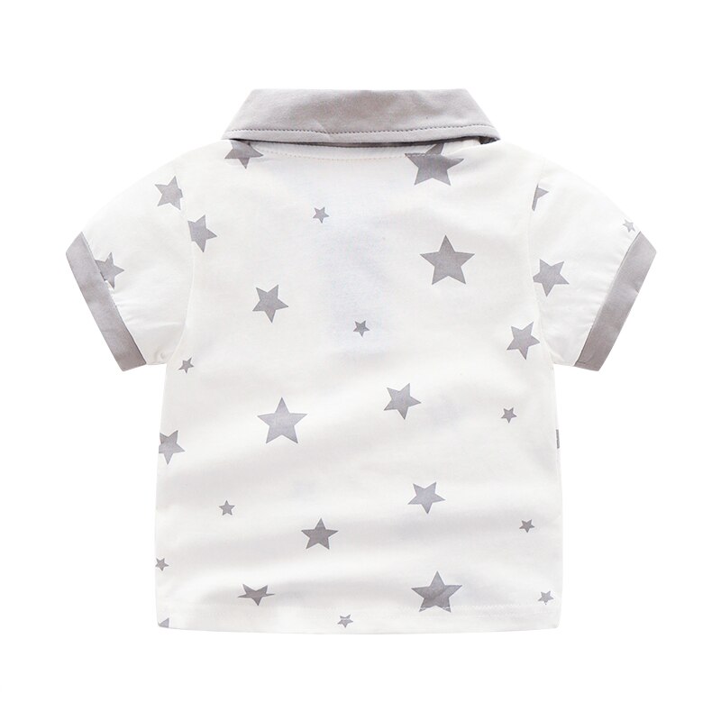 0-3y crianças t camisa turn-down collar algodão roupas do bebê menino camisa de bebe manga curta crianças pequenas topos de verão