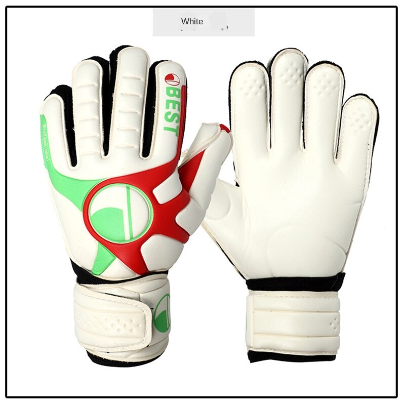 Latex Goalkeeper Gloves Soccer Goal Keepers Protective Kit Football Goalie Training Gloves Anti Slip Guantes Futbol: White / size 8