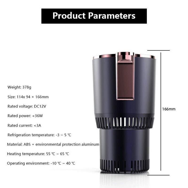 Smart Car Cooler and Warmer,Portable Electric Heating Cup Car Water Kettle with Press Sn Control LED Digital Display