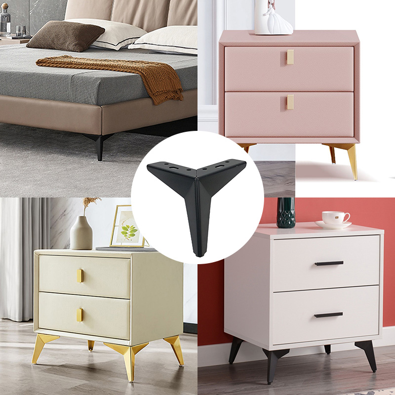 Soportes para muebles de 4 Uds., trípode de metal de tres puntas en forma de diamante grueso de 10cm