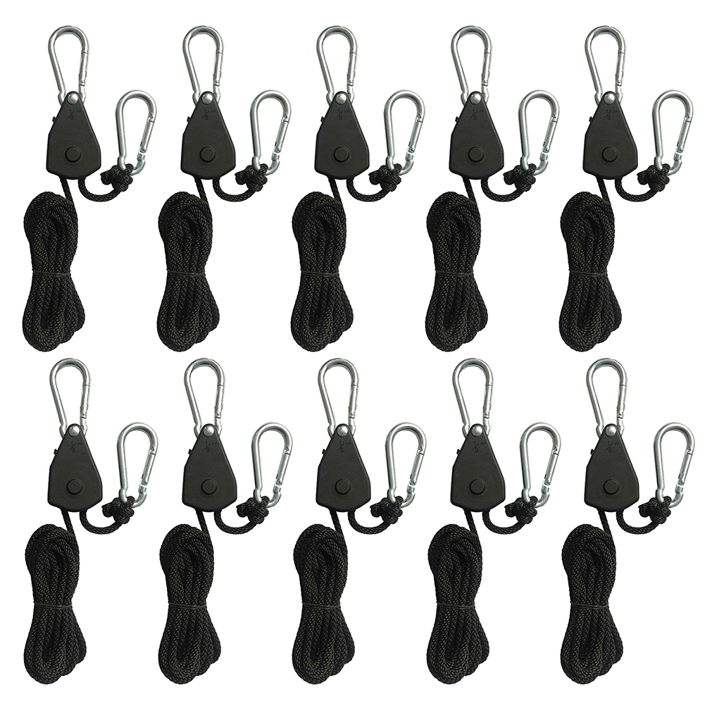 1/2/4/6/8/10/12/14/16pcs Touw Katrol 1.6M Ratel Vergrendeling Hanger Lamp Katrol Touwen Katrol Kano Boot Boog Stern Touw voor Camping: YELLOW