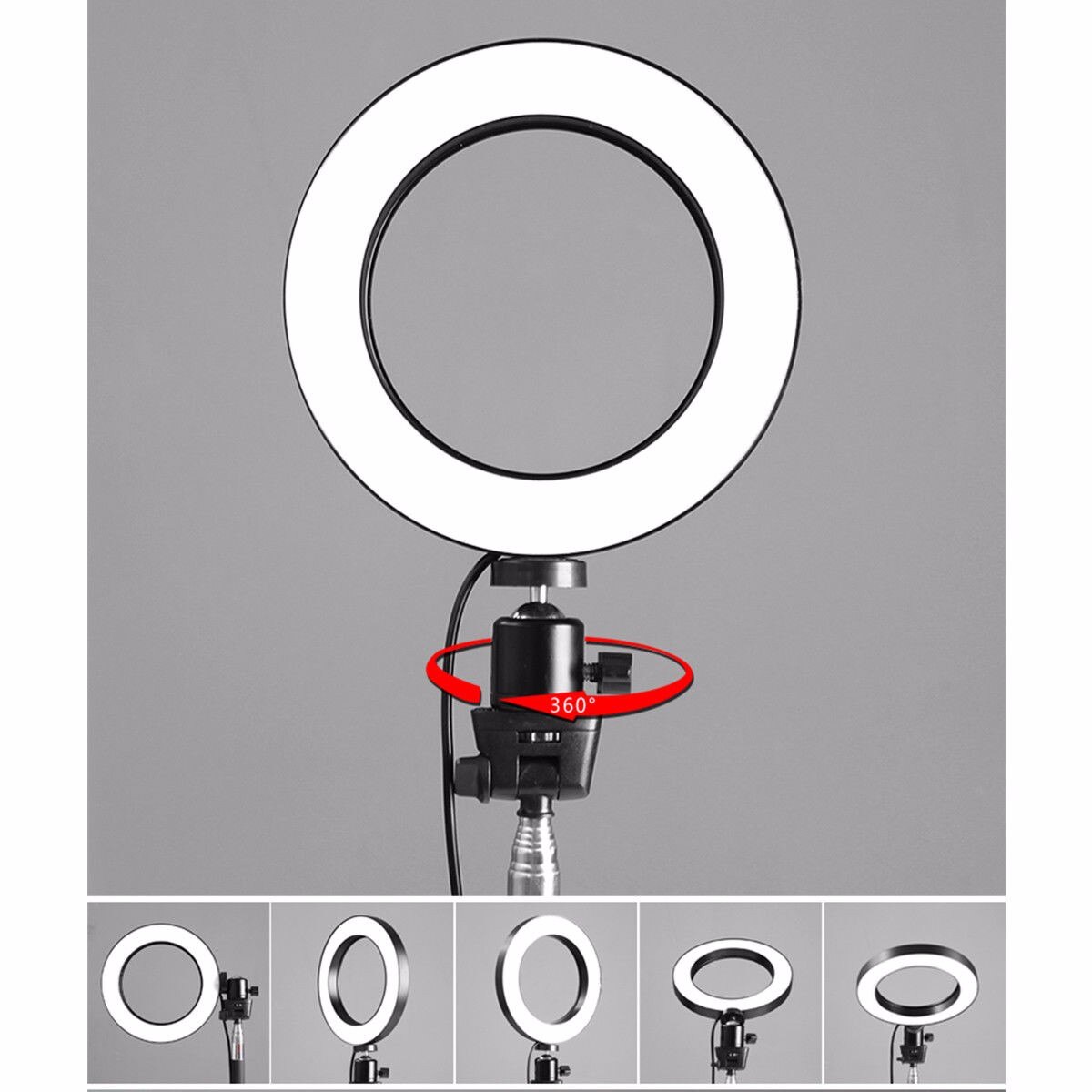 3 mode LED Light Camera Photo/Studio/Video Ring Light 3200K-5500K Photography Dimmable Ring Lamp for Iphone/Samsung/Xiaomi