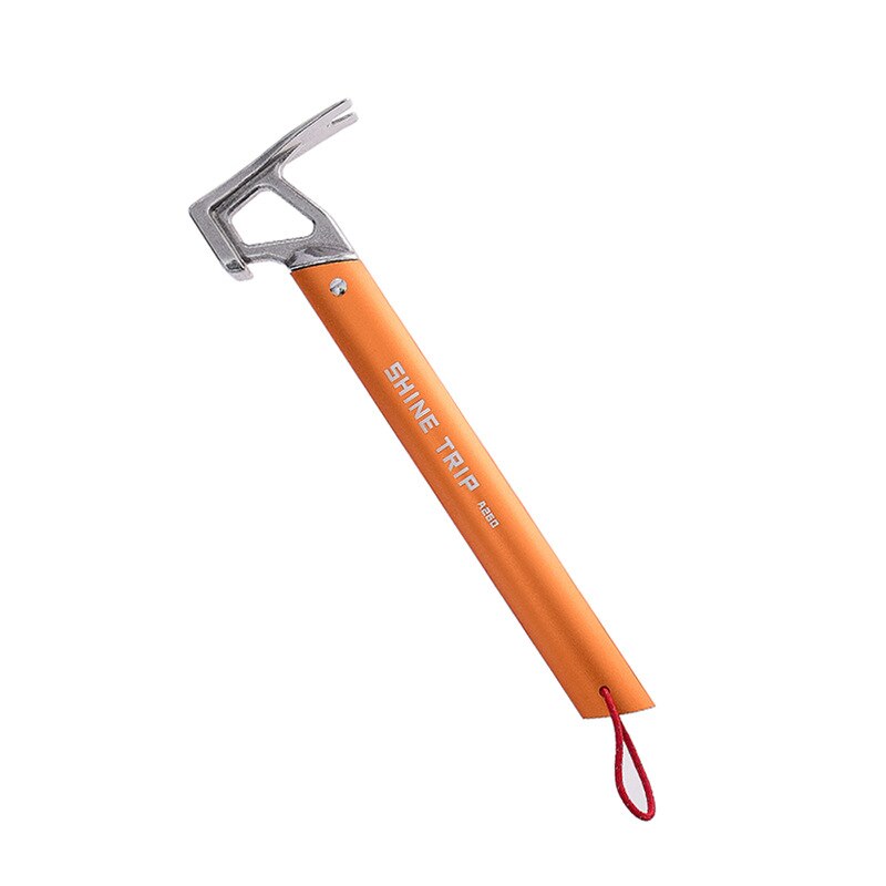 Camping en plein air tente cheville marteau alpinisme randonnée acier inoxydable extracteur de clou accessoires escalade outil: Orange