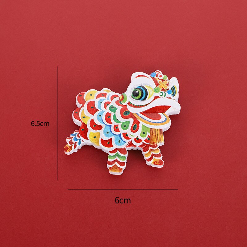 Chinese Style Cute Fridge Magnet Decor The Bride and Groom Magnet Wedding Decoration Chinese Dragon Dances Lion Year: 3