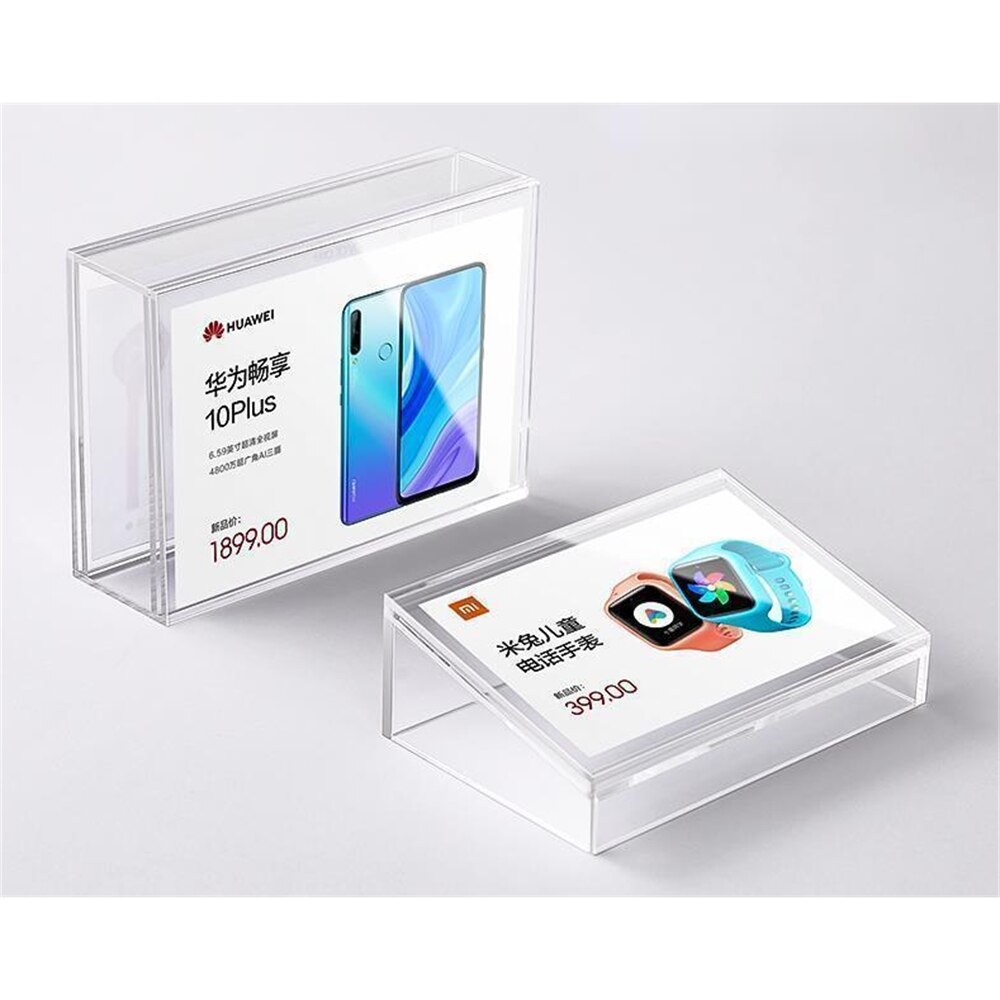 Acrylic Price Tag Label Frame Inclined Transparent Menu List Display Stand Vertical Commodity Introduction Sign Holder