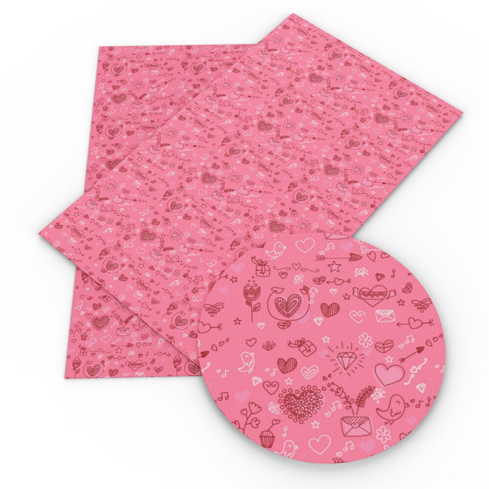 David accessoires 20*34cm Valentijnsdag Hart Gedrukt Liefde Faux Lederen Vellen in Ambachten Synthetisch Leer DIY Bows, 1Yc9083: 1094765036