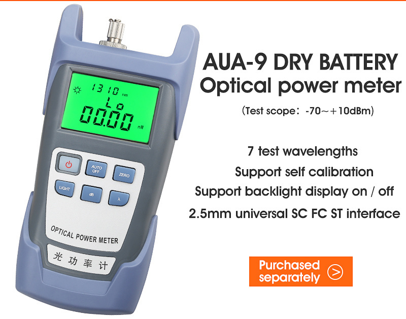 Fiber Optic FTTH Tool Kit AUA-6C Fiber Cleaver Optical Power Meter 10MW Visual Fault Locator Wire stripper: only OPM x1pcs