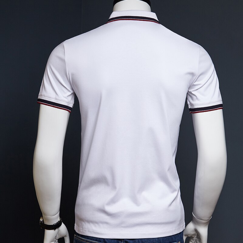 Polo Short Sleeve Polo Shirt Mens White Cotton Polos Clothing Summer Casual Tops