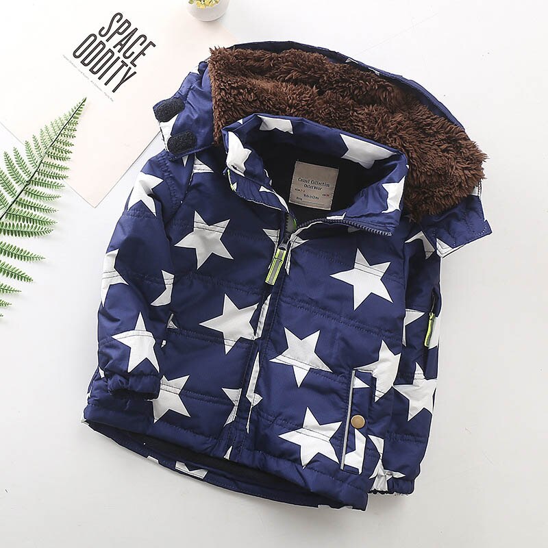 Iyeal Kids Jongens Jassen Winter Kind Jassen Peuter Dikke Fleece Voering Warm Hooded Jas Voor Kids Kinderkleding Bovenkleding: Navy blue / 4T