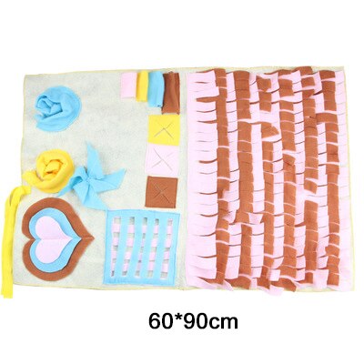 Snuffelmat voor huisdieren, hondensnuffelmat, afneembare fleece deken, stressverlichtende neuspads, kattenneuspad, puzzelspeeltje, vertragend: D 6090cm