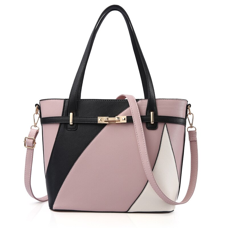 YINGPEI femmes sac Vintage décontracté fourre-tout Top-poignée femmes Messenger sacs épaule étudiant sac à main sac à main portefeuille en cuir: light pink