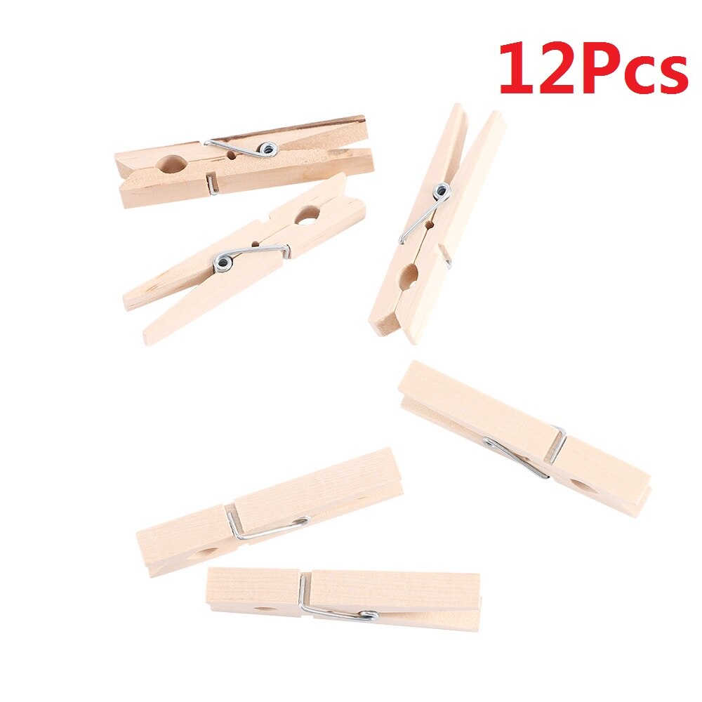 10 unids/pack de dibujos animados lindo avión Clips de madera foto manualidades de papel bricolaje Clips decorativo pinza suministros de oficina: 12Pcs