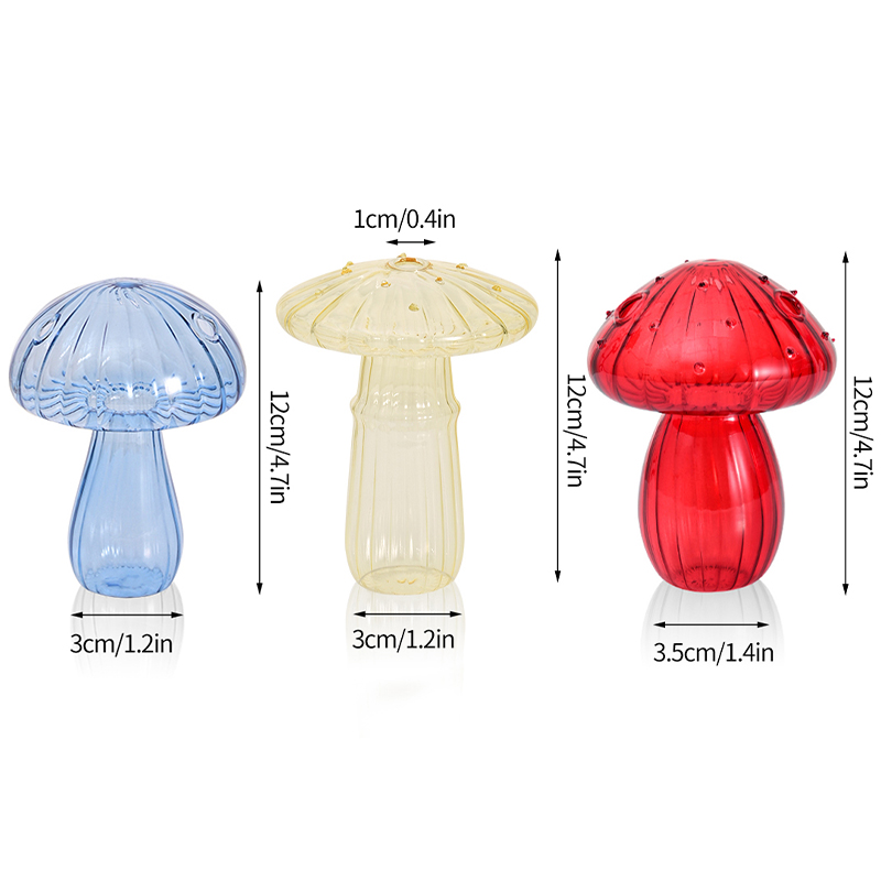 Svampevase glasblomsterflaske æstetisk skrivebordsdekoration vase til blomster svampeplante i potte årsindretning boligborddekoration: Khaki