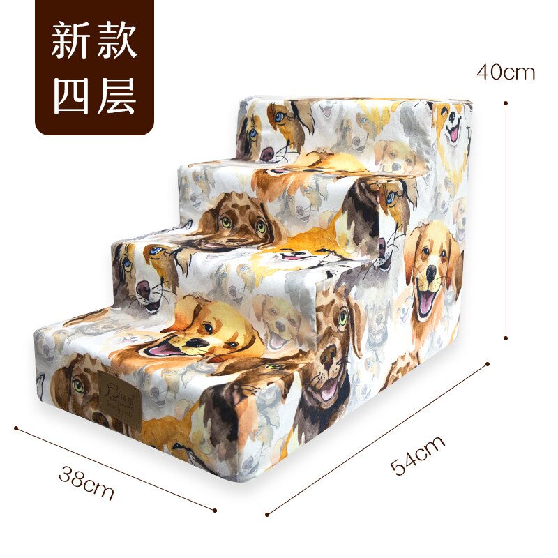 Pet Stair Dog Climbing Small Stairs Kitten Dog Stepping Pet Stairs Stepping Bed Four-layer Climbing Dog Ladder Go To Bed Ladder: 19