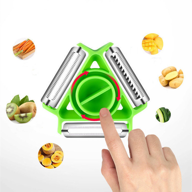 Outils de cuisine multifonctions 3 en 1, éplucheur de fruits et légumes, outil de déchiquetage de légumes, lame en acier inoxydable, facile à nettoyer, remplacement