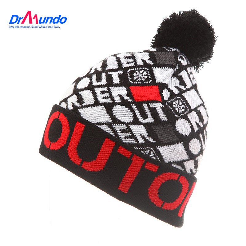 Stickning vinter bomull snowboard mössa märke mössor hip hop varma skidhattar gorros bonnetsr skullies för kvinnor och män