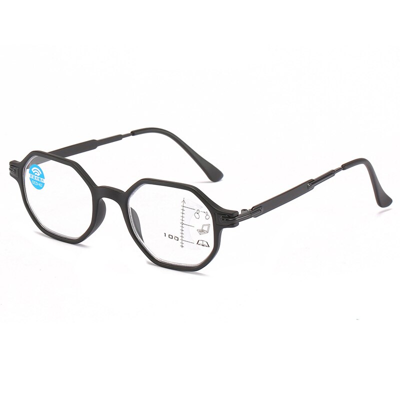 Progressive Multi-focus Anti-blue Light Reading Glasses Retro HD Automatic Hyperopia Eyeglasses For Women Man Unisex: +350 / B