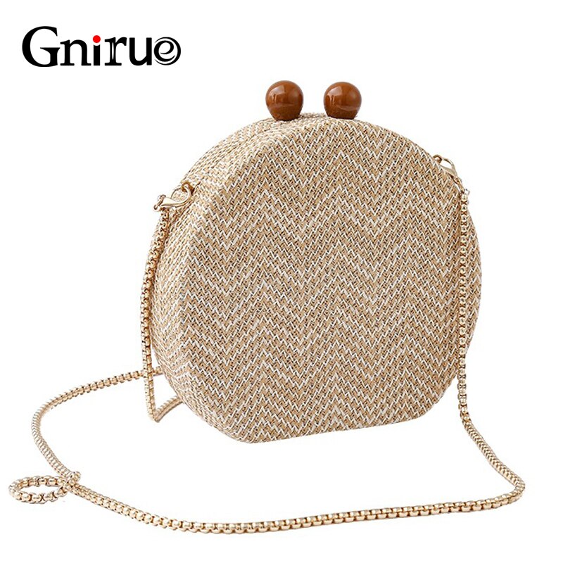 Mode Vrouwen Messenger Bags Gebreide Vintage Dag Koppelingen Avondtassen Geweven Keten Schoudertas Crossbody Zakken Stro Rieten Handtas