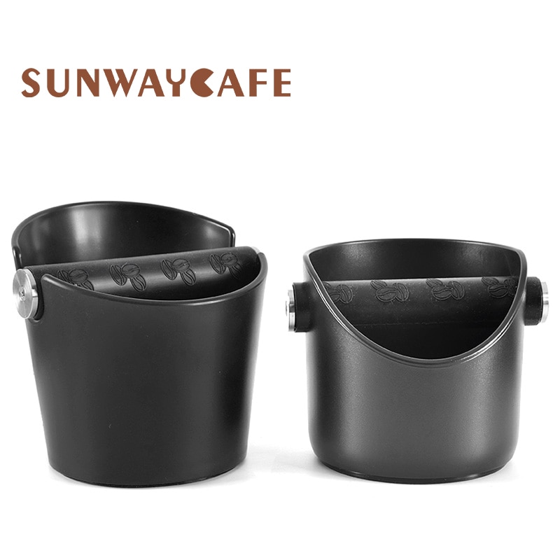 Coffee Espresso Knock Box ABS Stainless Steel Anti slip Coffee Grind Dump Bin Waste Bin with Detachable Knock Bar Barista