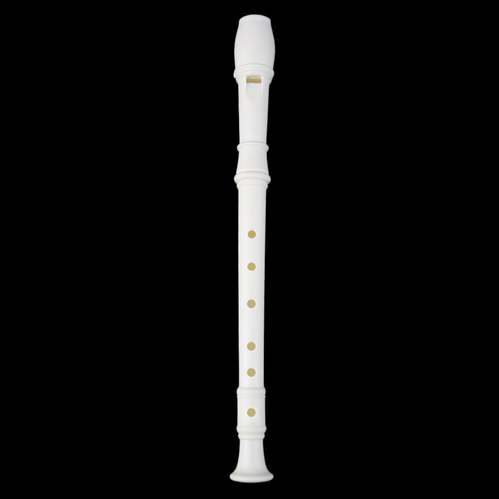 White Plastics Instrument 6 Holes Musical Soprano Recorder Flute Long