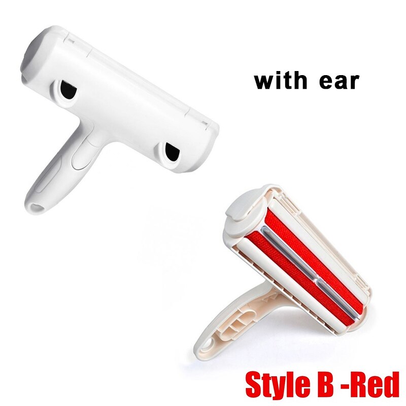 6 Kleur 2-Way Verwijderen Huisdier Haar Roller Hond Haar Remover Borstel Tapijt Borstel Kat Lint Steken Roller tapijt Cleaner Borstels: Red with ear