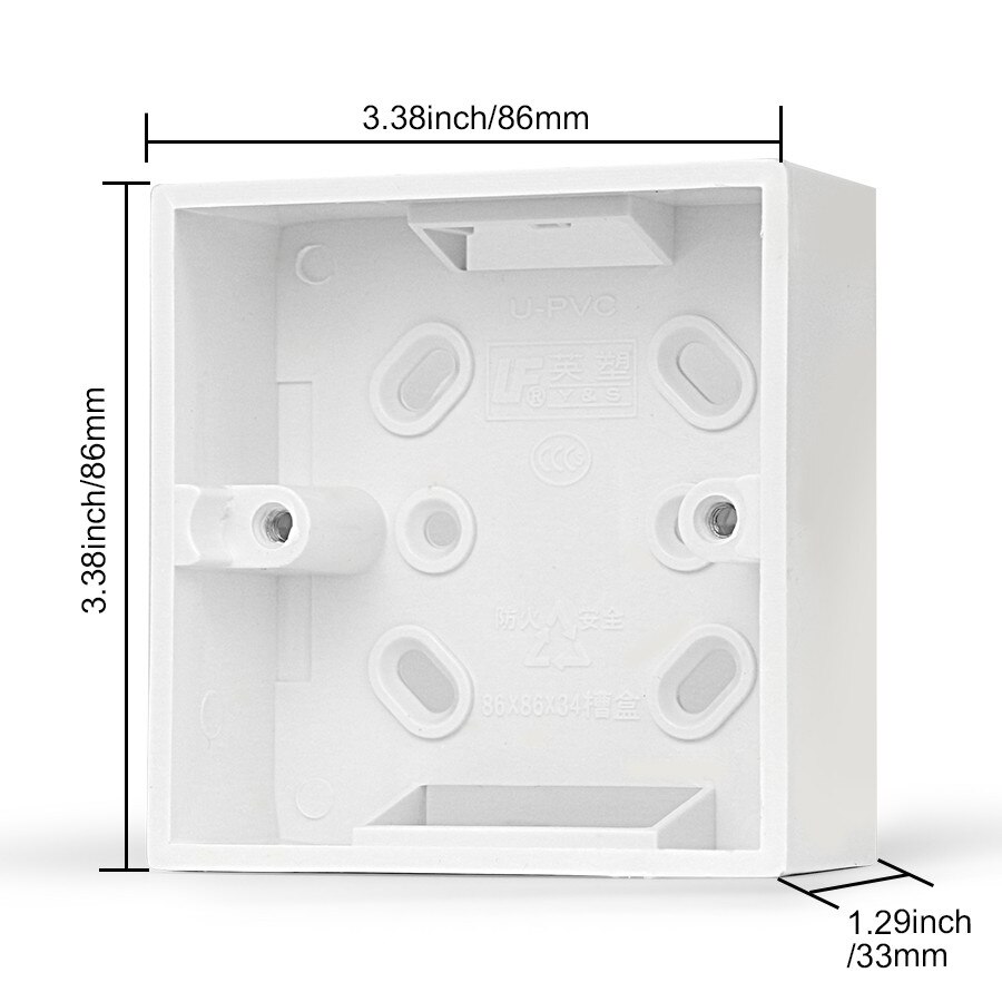 Externe Montage Schalter Kasten 86mm * 86mm * 33mm für 86 Typ Doppel Schaltet oder Steckdosen Gelten für Jede Position von Zauberstab Oberfläche: 86 x 86 mm