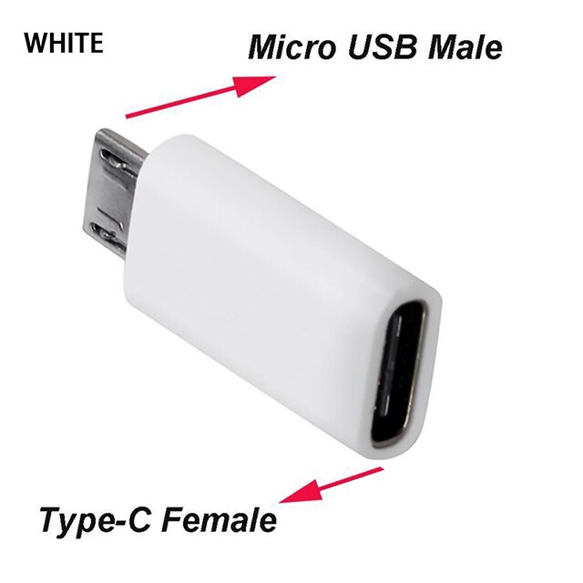 Type-C Vrouwelijke Connector Naar Micro Usb 2.0 Male Usb 3.1 Converter Gegevensoverdracht En Opladen Otg Adapter: WHITE