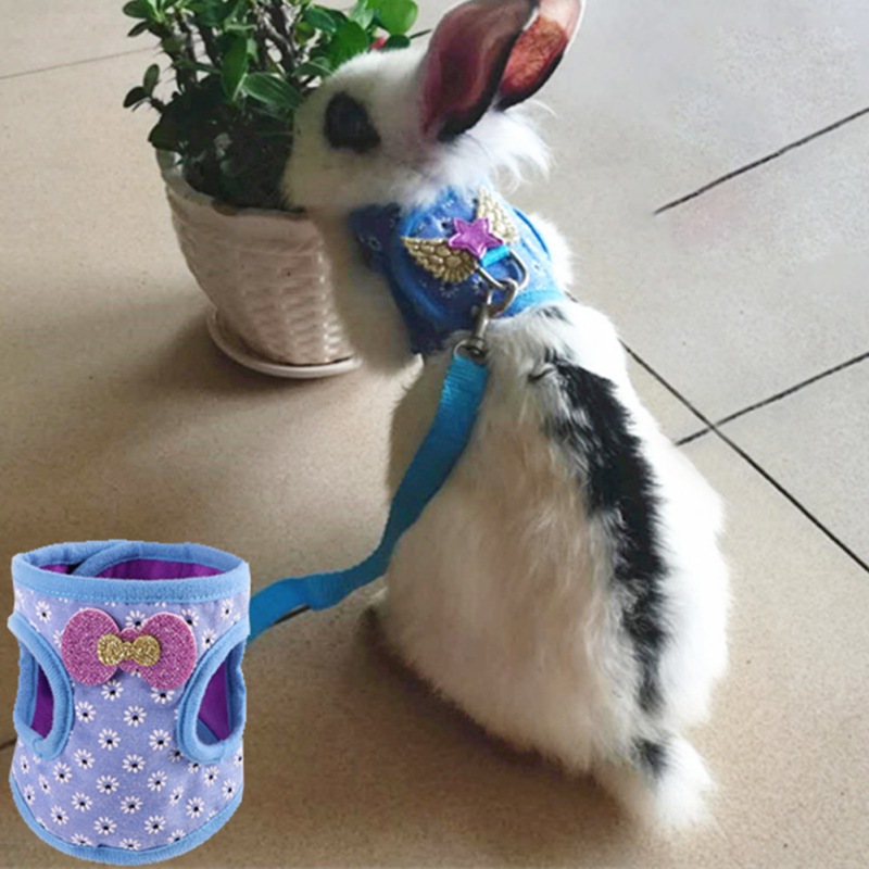 Arnés de conejo ajustable con correa, chaleco Bunnie forFerret para mascotas pequeñas, multicolor, disfraz para mascotas, ropa para mascotas