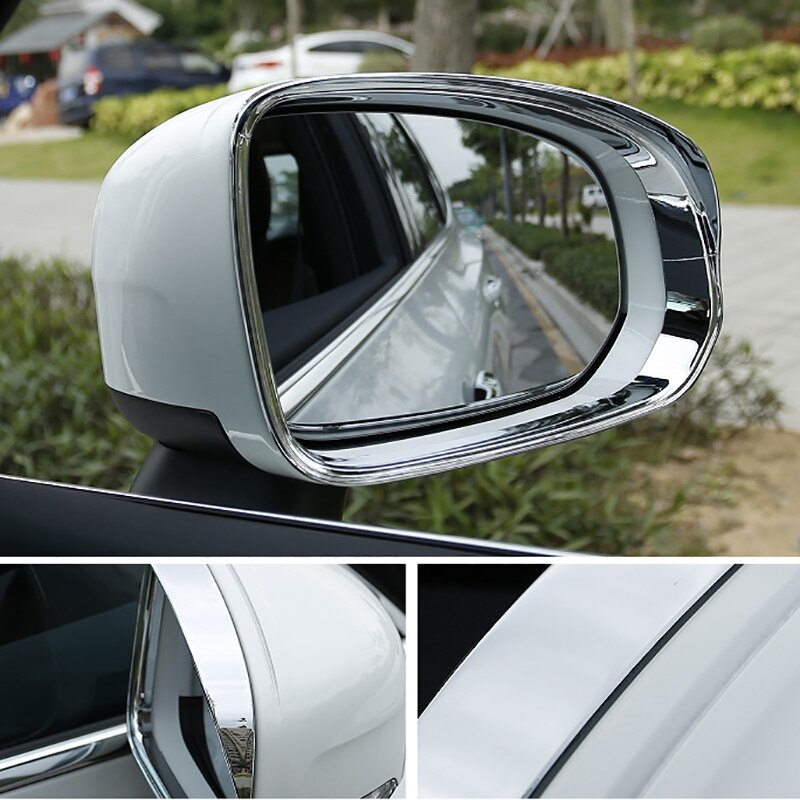 For Volvo XC60 - Car Side Door Rain Rear View Mirror Visor Shield Sun Rain Guard Cover Trim Accessories Chrome