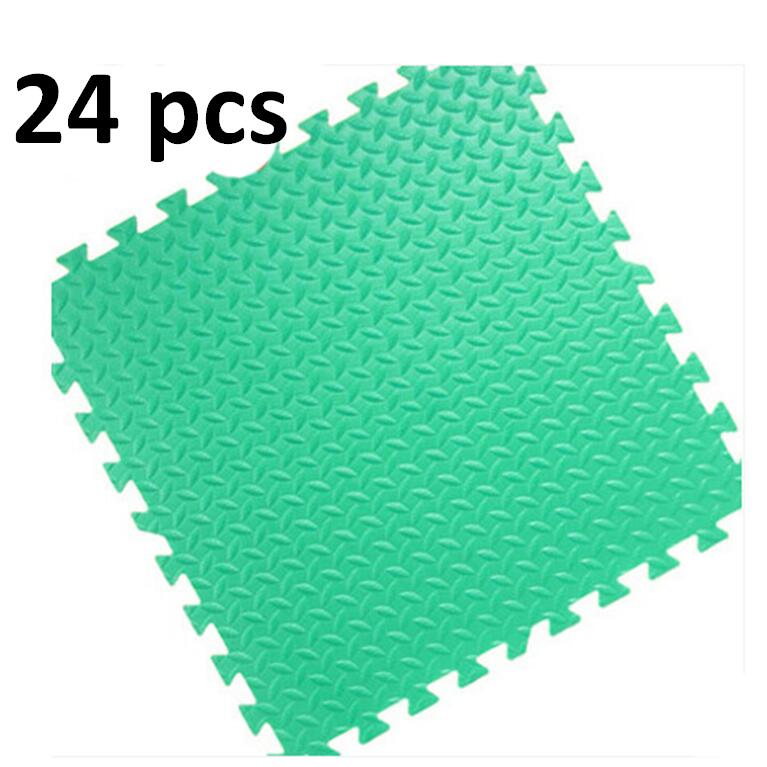 12 Stuks 30*30Cm Eva Non-Slip Vloermatten Voor Gym Floor Mat Splicing Patchwork Tapijten Dikker shock Voor Gym Fitness Kamer Workouts: 30x30x1cm 24pcsGreen