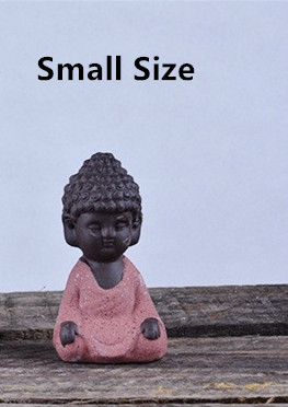 Lille buddha statue munk figur tathagata indien yoga mandala te kæledyr lilla keramik håndværk zakka dekorative keramiske ornamenter: Lille størrelse rød
