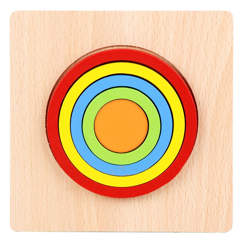 Giocattoli in legno Per Bambini Montessori Geometria Forma Cognizione Tavolo Bambini Educativi Del Giocattolo Del Bambino di Apprendimento Montessori Partita Giocattoli Dei Mattoni: Round