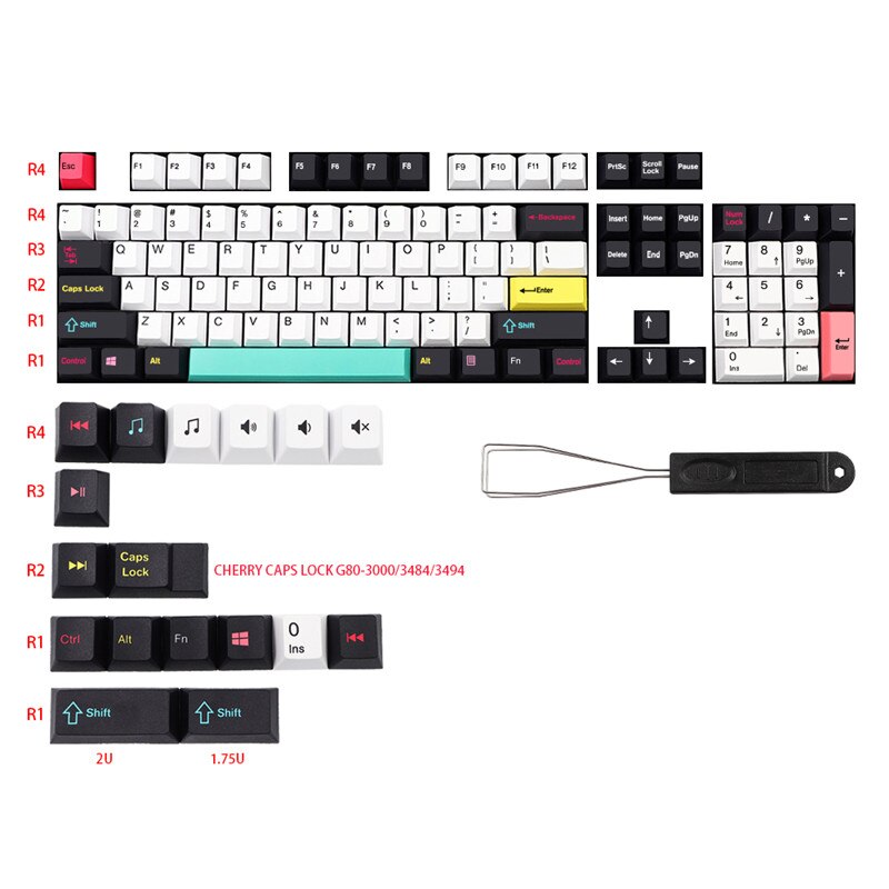 GMK Future Funk Keycaps Dye Subbed Cherry Profile US/Korean/Japanese 1.75U 2U Shift For GK61 64 84 87 98 104 MX Switches Keycap: US-  121 Keys