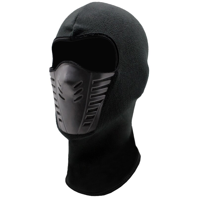 Motorcykel maske vindtæt cykling ansigtsmaske varmere fleece balaclava motorcykel udendørs sport tørklæde cykel snowboard ski maske: Sort maske