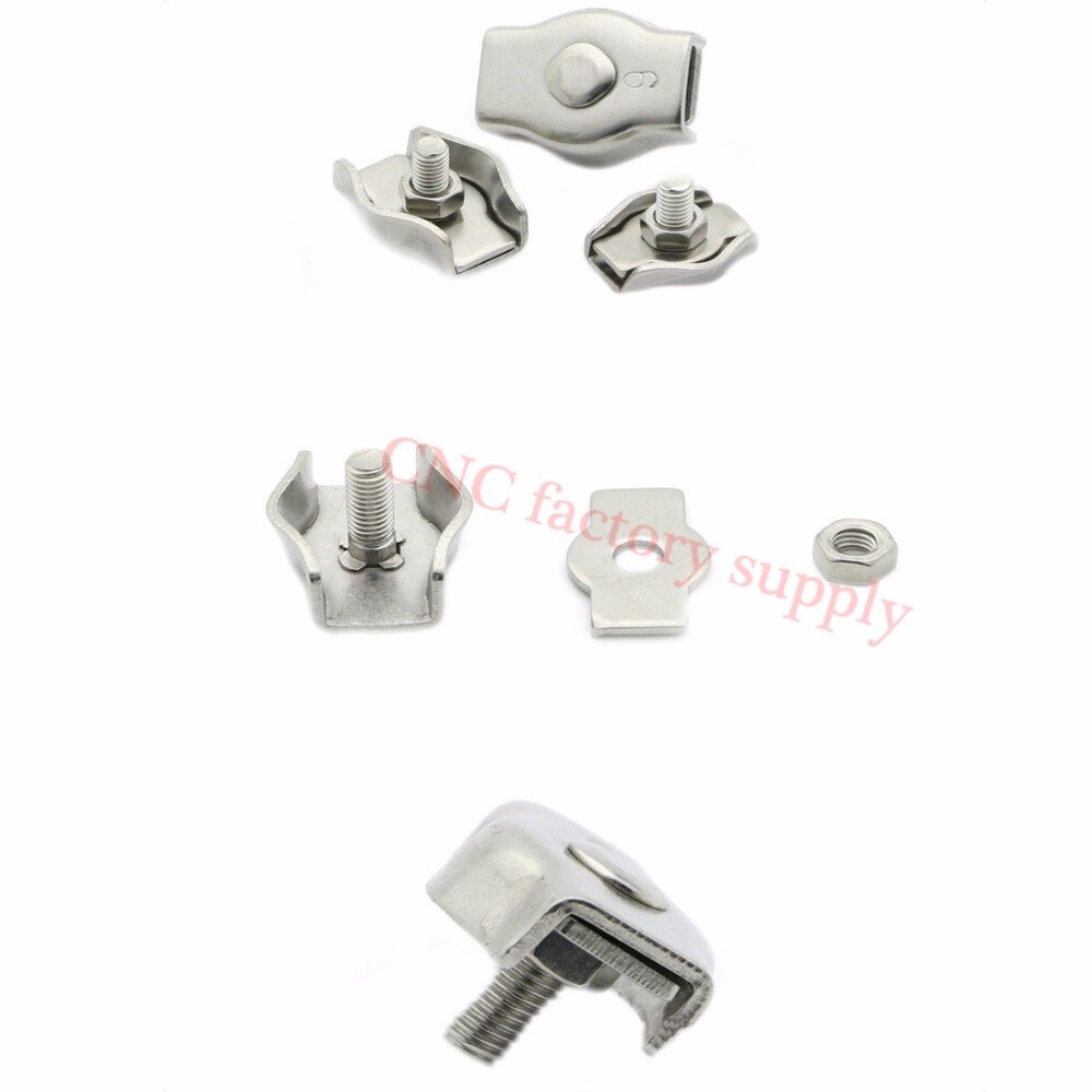 304 Stainless steel M2 M3 M4 Simplex Wire Rope Clip Cable Clamp Wirerope Rigging Clamps Fastener