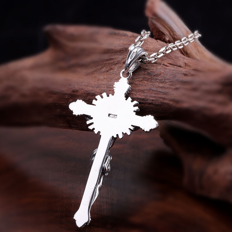 BALMORA 925 Sterling Silver Jesus Crucifix Cross Charm Pendants for Women Men Religious Christian Jewelry Without Chain