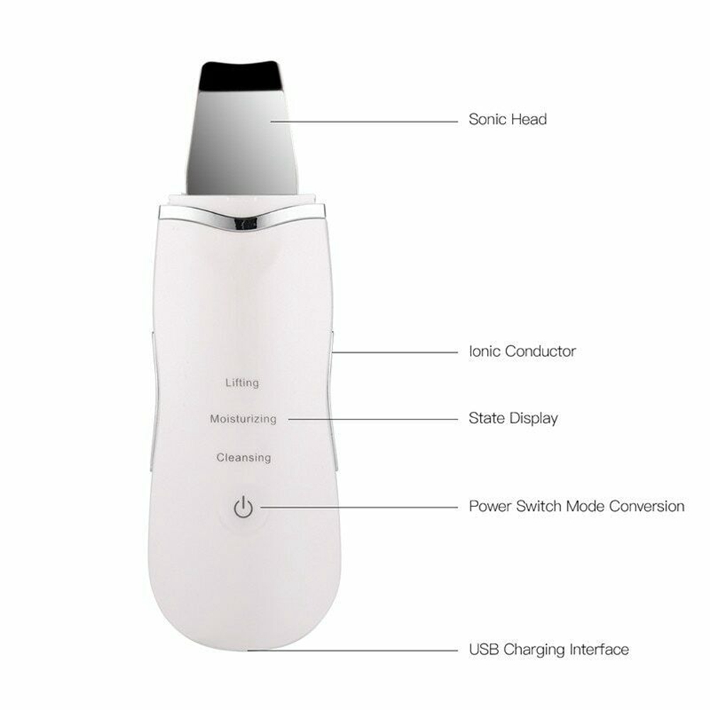 Ultrasonic Face Cleaning Skin Scrubber Facial Cleaner Skin Peeling Blackhead Removal Pore Cleaner Face Scrubber