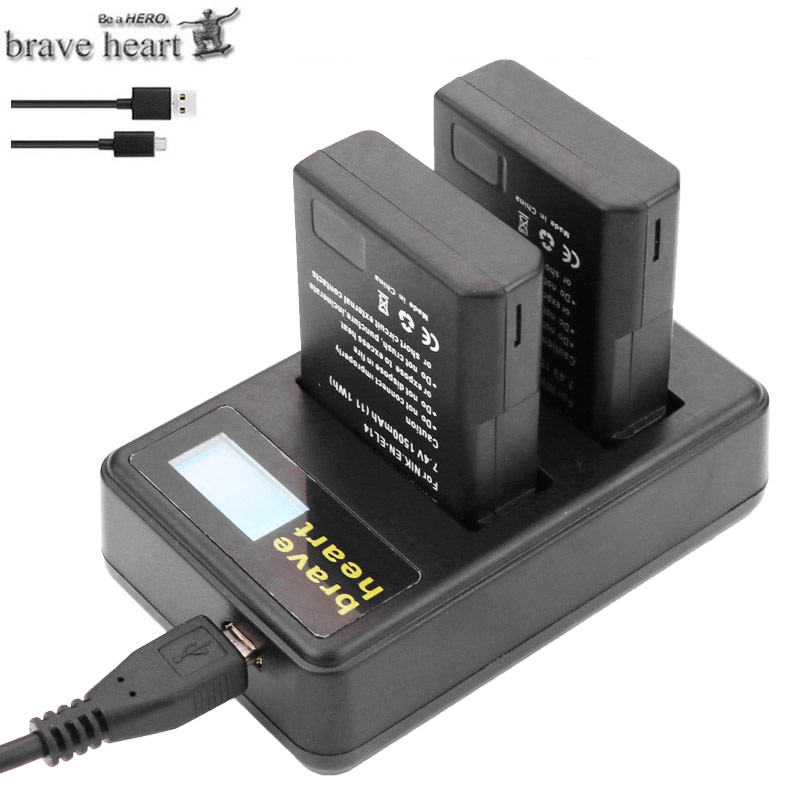 4xbateria EN-EL14 EN EL14 EN EL14a batterie + Chargeur Double pour Nikon D3100 D3200 D5100 D5200 DF P7000 P7100 P7200 P7700 P7800