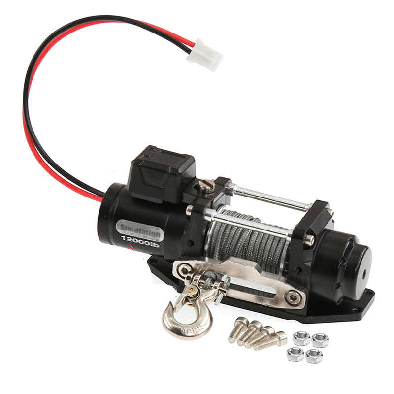 Gesimuleerde Metalen Elektrische Lier voor 1/10 RC Crawler Auto SCX10 Traxxas TRX4 Defender RC4WD D90 D110 TRX6 Verbeterde Onderdelen