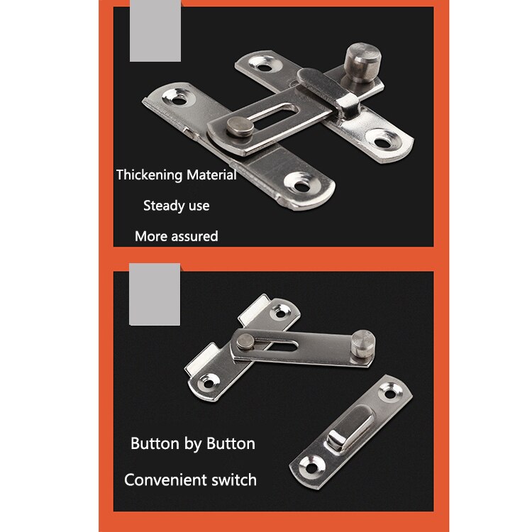 2 Inches Anti Corrosion Home For Pet Cage Sliding Door Hasp Latch Lock Stainless Steel Window Room Security Multifunction