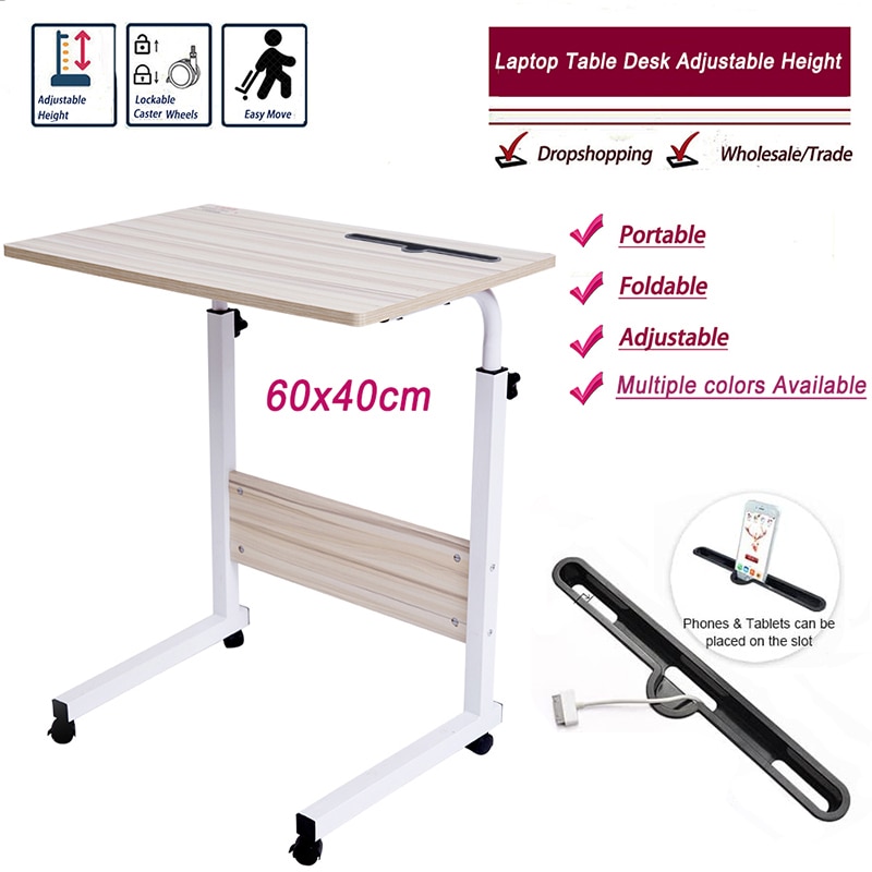 2020Laptop Desk 60*40CM Computer Table Adjustable Portable Rotate Laptop Bed Table Can be Lifted Standing Desk