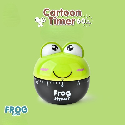 Rappel de cuisine en forme de légumes, dessin animé, minuterie de 60 minutes, aide à la cuisson, chronographe de cuisine: Green Frog