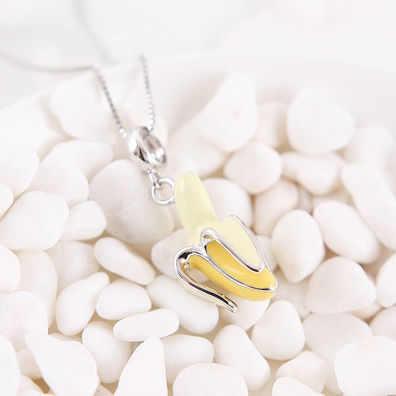 100% 925 Sterling Silver Bead Charm Gepelde Banaan Fruit Hanger Bedels Kralen Fit Armband Ketting Diy Vrouwen Sieraden: Default Title