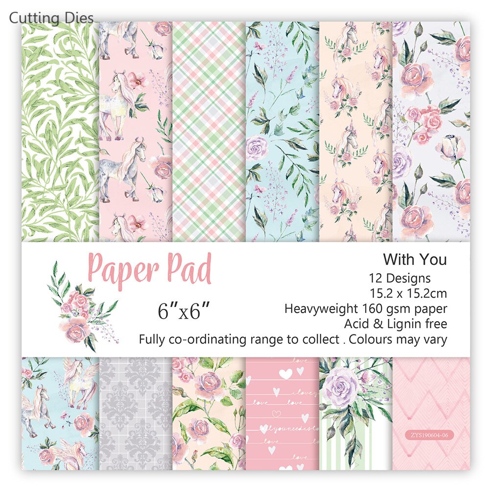 12 Sheets Art Flower Pattern Background Paper Crafts For Card Making DIY Scrapbooking Paper Decorations: 04