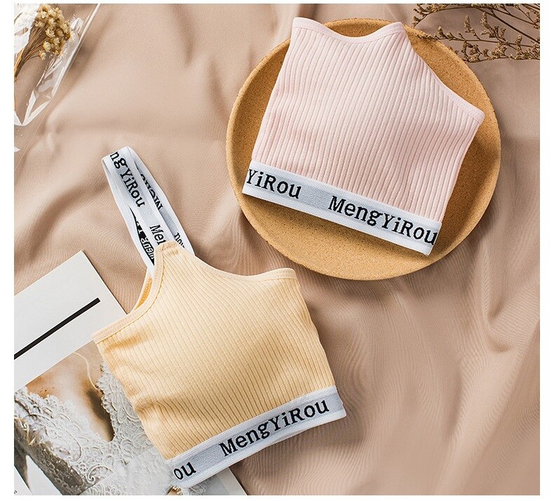Sujetador sin costuras de copa completa para mujer, Bralette transpirable con letras de alambre, Top de tubo, Bralette de hilo, 2022