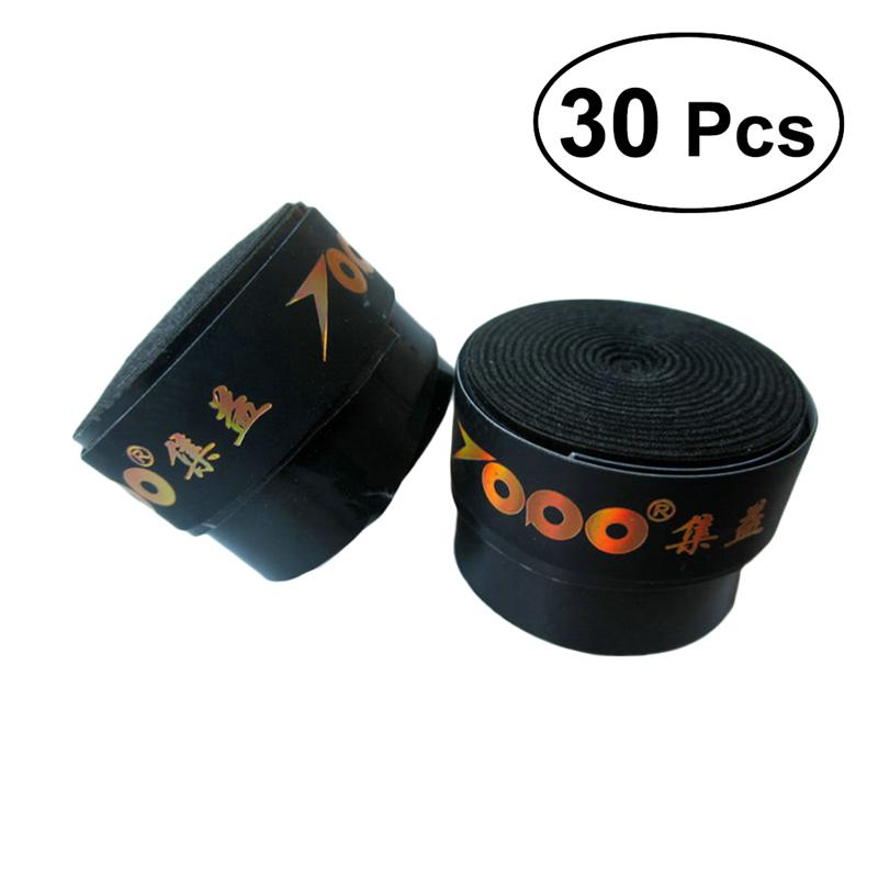 Tennis Overgrips Badminton Over Grips Anti-slip Racket Tennis Badminton Squash Racquet Tape Grips: 30 pcs Black