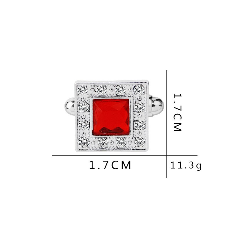 Di affari di Cristallo piazza Gemelli Della Camicia di Modo di Gemelli per la Mens polsino Bottoni di Alta Qualità Gemelli Degli Uomini Dei Monili Regali